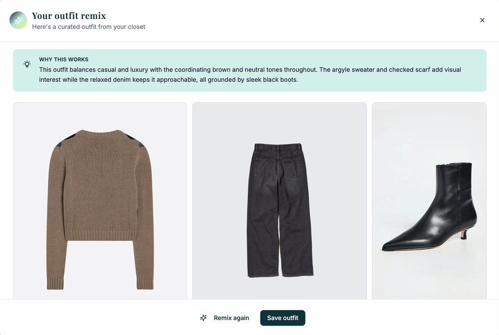 Remix outfits from your closet